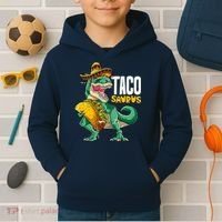 Tacosaurus Taco Cinco De Mayo Dinosaur T Rex Kids Hoodie thumb 2