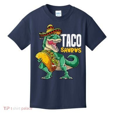 Tacosaurus Taco Cinco De Mayo Dinosaur T Rex Kids T-Shirt
