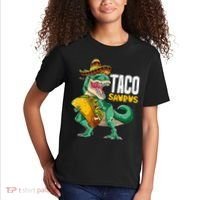 Tacosaurus Taco Cinco De Mayo Dinosaur T Rex Kids T-Shirt thumb 2