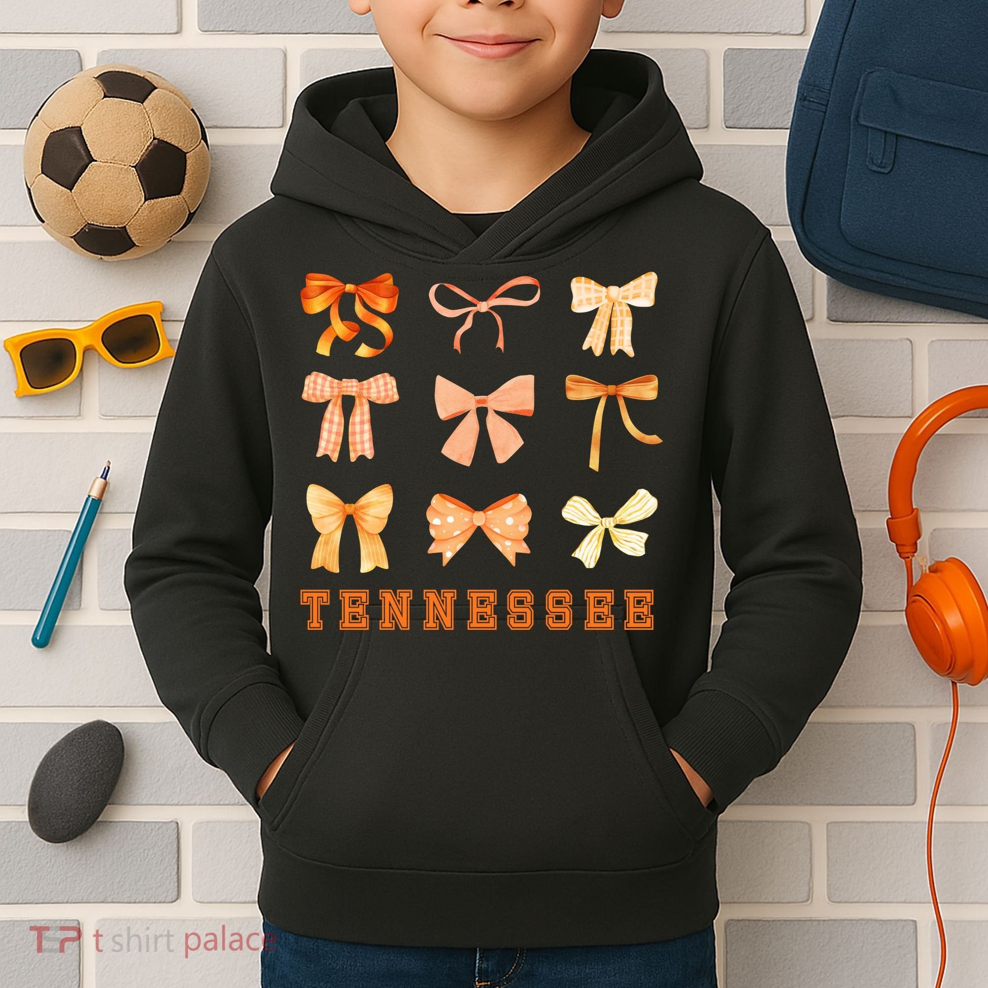 Tennessee TN Coquette Bow State Pride Kids Hoodie
