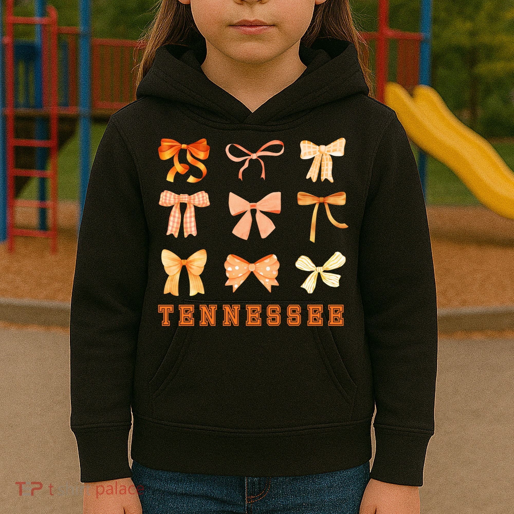 Tennessee TN Coquette Bow State Pride Kids Hoodie