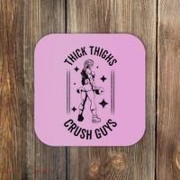 Thick Thighs Crush Guys Gym Workout Fitness Bodybuilding Coaster thumb 0