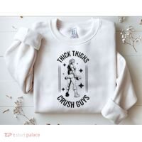 Thick Thighs Crush Guys Gym Workout Fitness Bodybuilding Sweatshirt thumb 2
