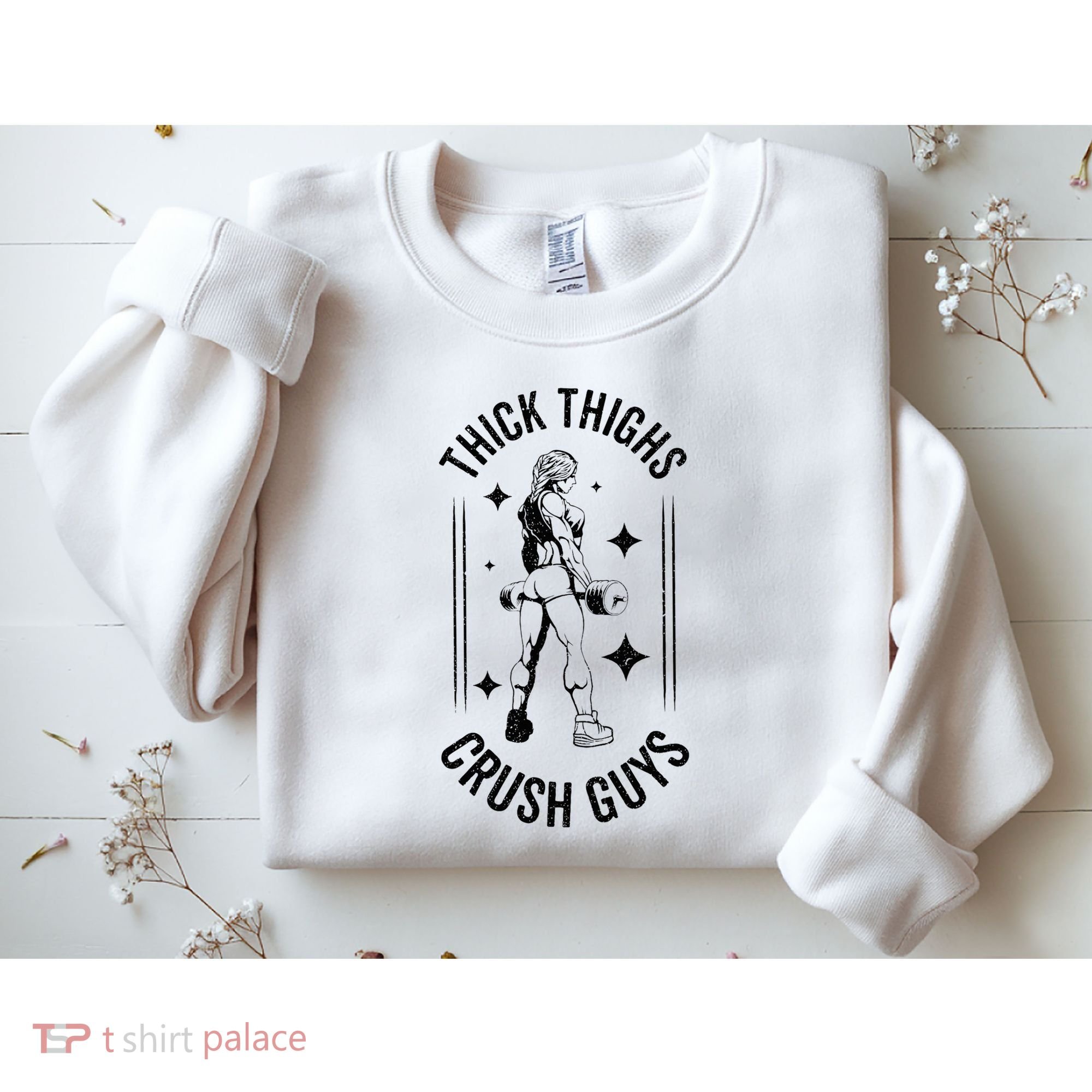 Thick Thighs Crush Guys Gym Workout Fitness Bodybuilding Sweatshirt