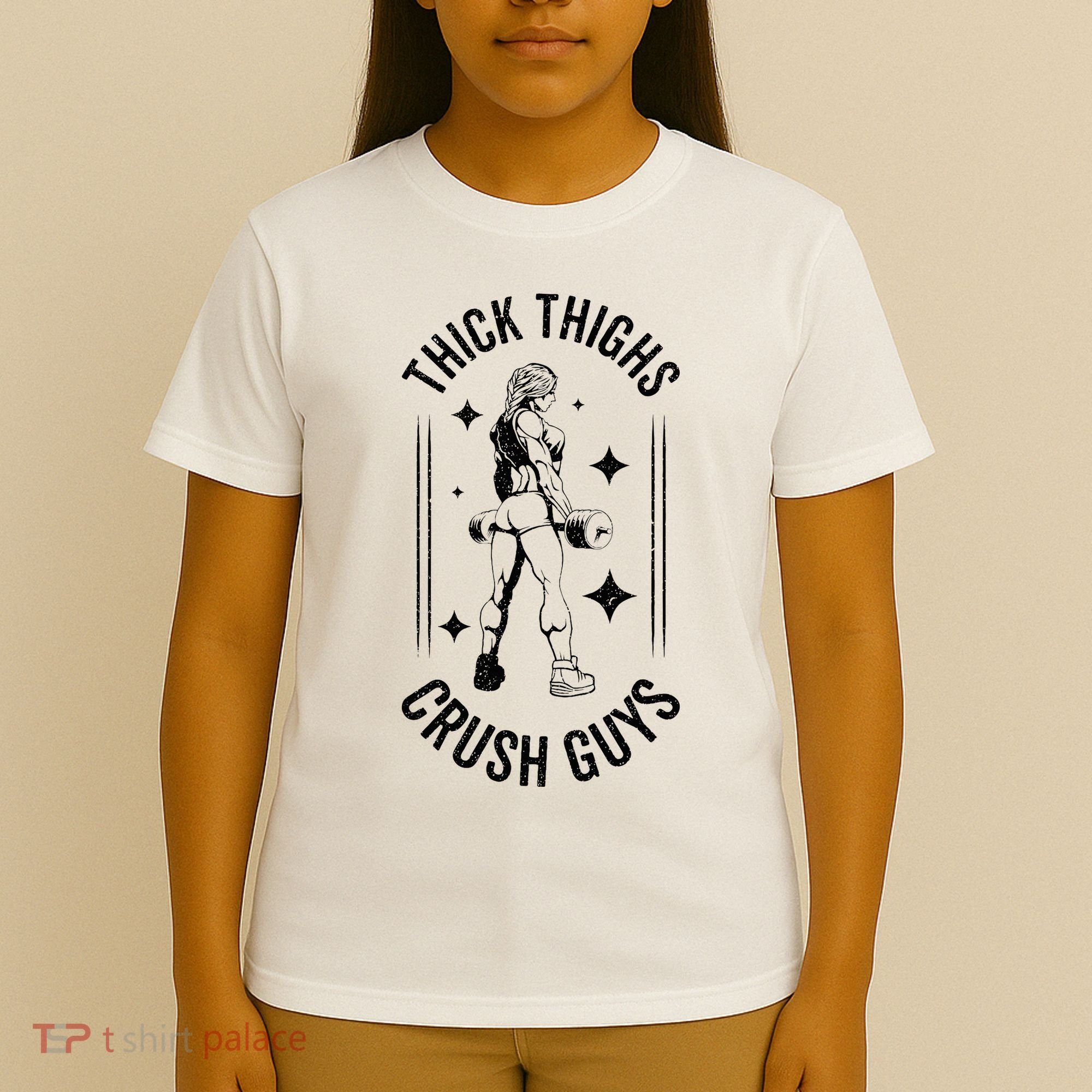 Thick Thighs Crush Guys Gym Workout Fitness Bodybuilding T-Shirt