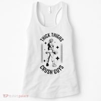 Thick Thighs Crush Guys Gym Workout Fitness Bodybuilding Women's Tank Top thumb 0