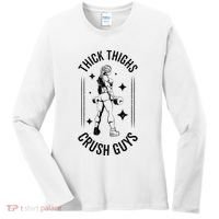Thick Thighs Crush Guys Gym Workout Fitness Bodybuilding Women's Long Sleeve Shirt thumb 0