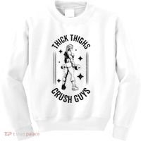 Thick Thighs Crush Guys Gym Workout Fitness Bodybuilding Kids Sweatshirt thumb 0