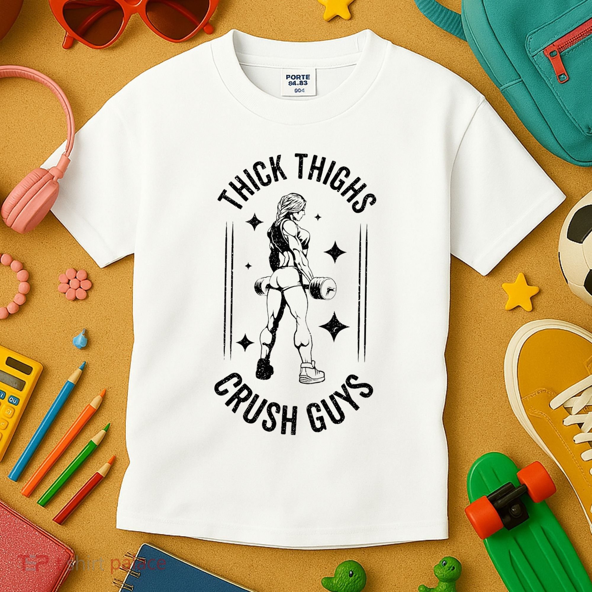 Thick Thighs Crush Guys Gym Workout Fitness Bodybuilding Kids T-Shirt