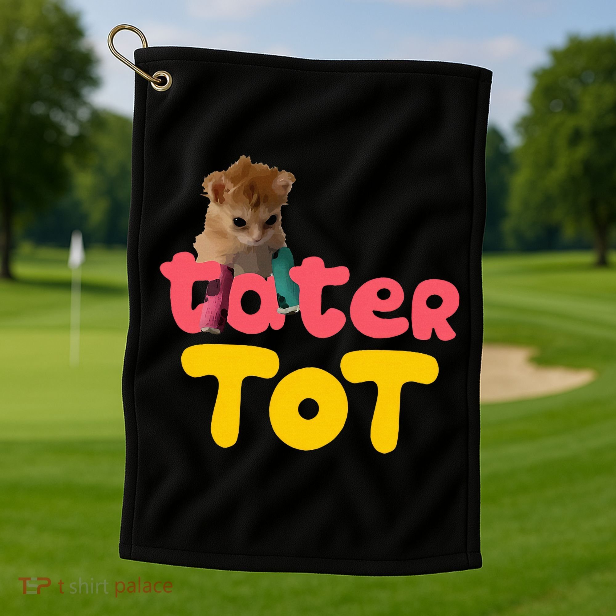 Tater Tot Cute Cat Golf Towel