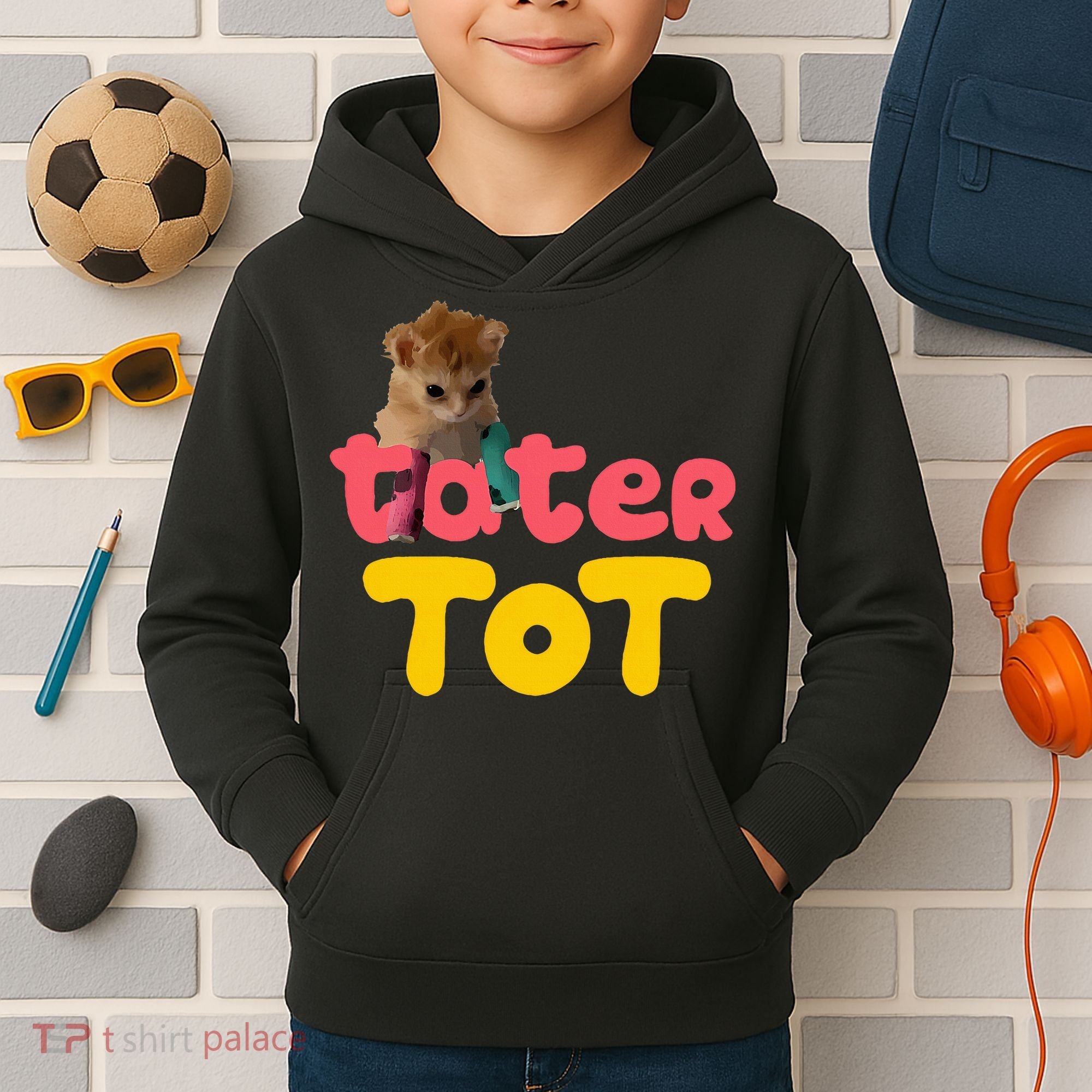 Tater Tot Cute Cat Kids Hoodie