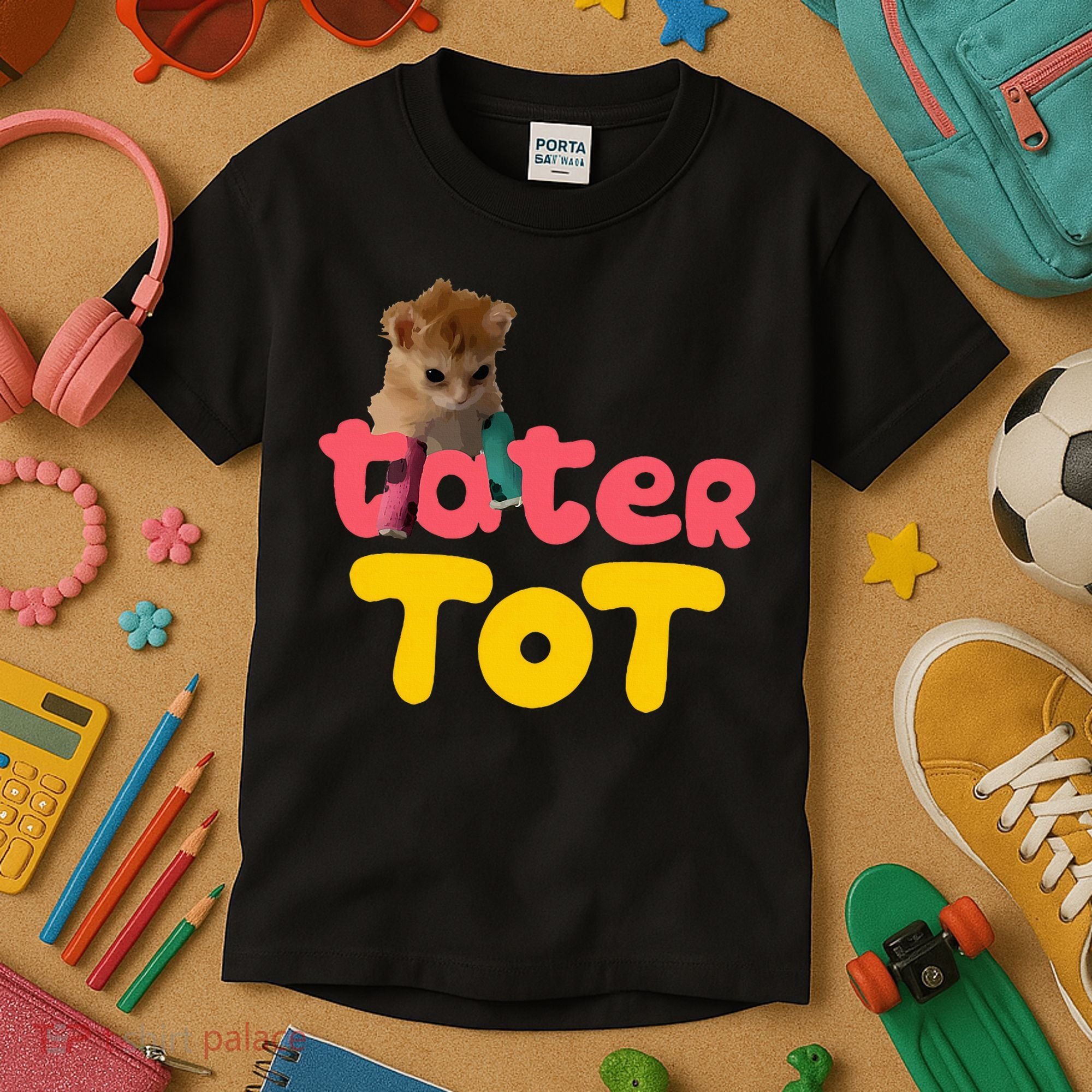 Tater Tot Cute Cat Kids T-Shirt