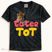 Tater Tot Cute Cat Kids Tie-Dye T-Shirt thumb 0