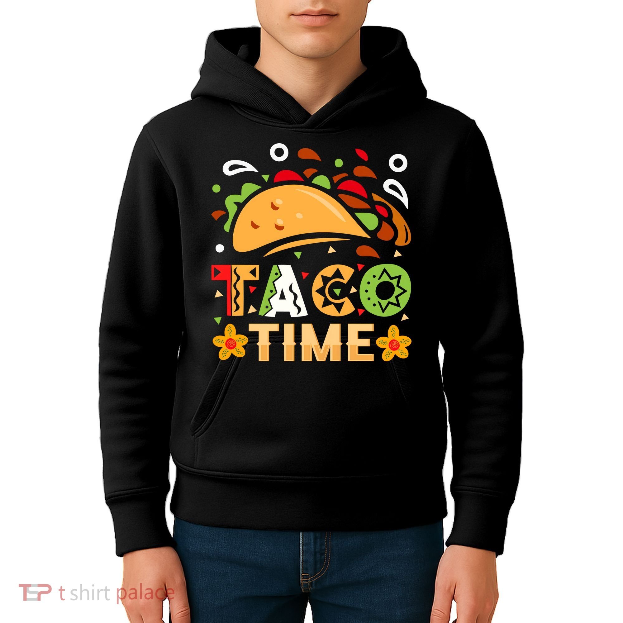 Taco Time, Cinco De Mayo T , Tacos Kids Hoodie