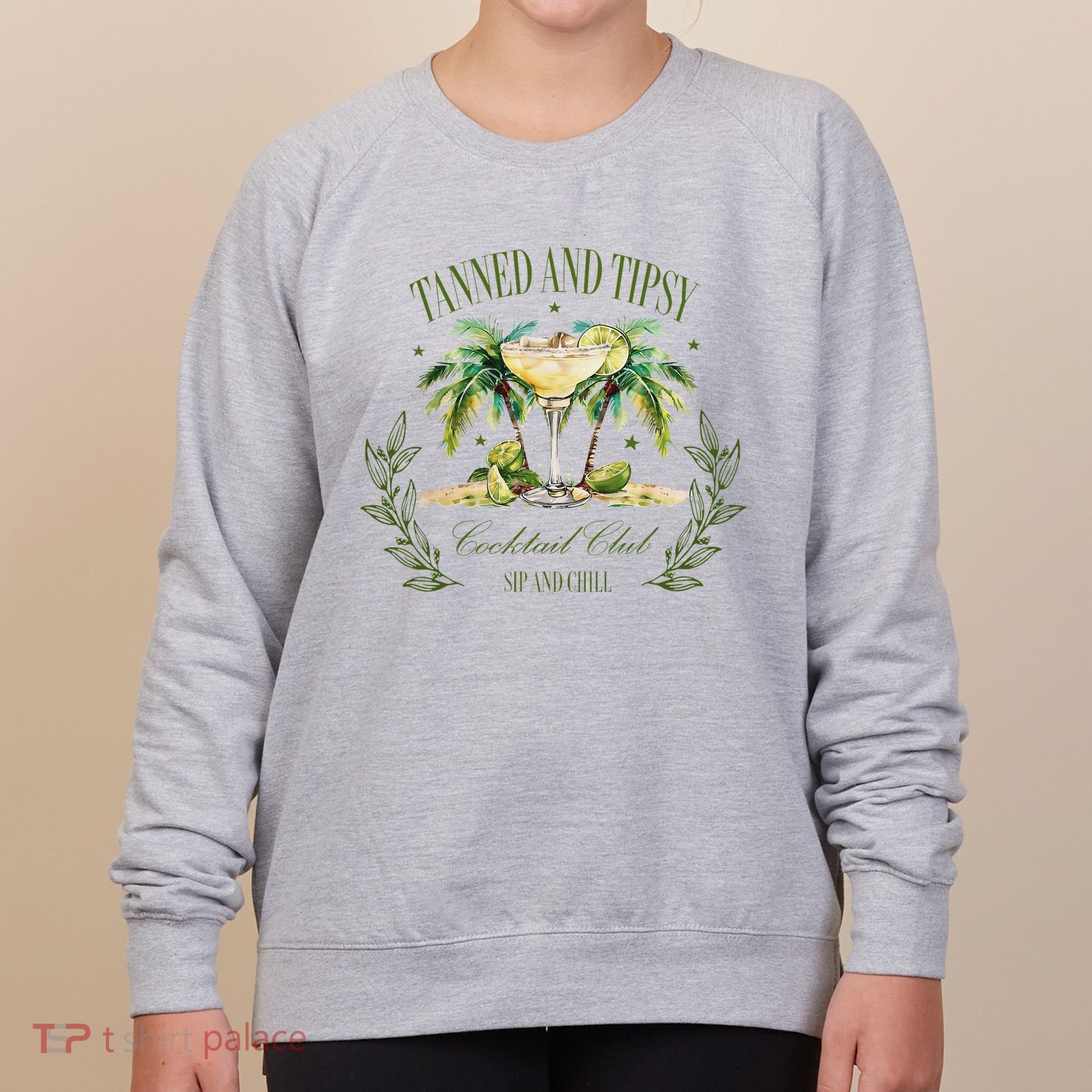 Tanned & Tipsy Cocktail Club Sip & Chill Summer Hawaii Beach Women's Sweatshirt