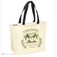 Tanned & Tipsy Cocktail Club Sip & Chill Summer Hawaii Beach Tote Bag thumb 2