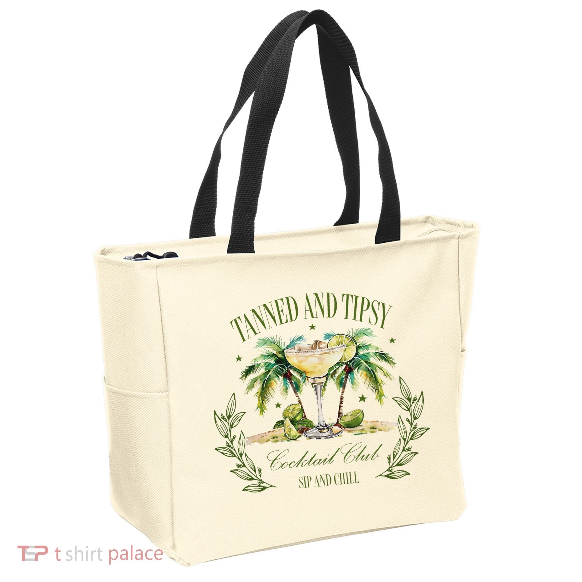 Tanned & Tipsy Cocktail Club Sip & Chill Summer Hawaii Beach Tote Bag