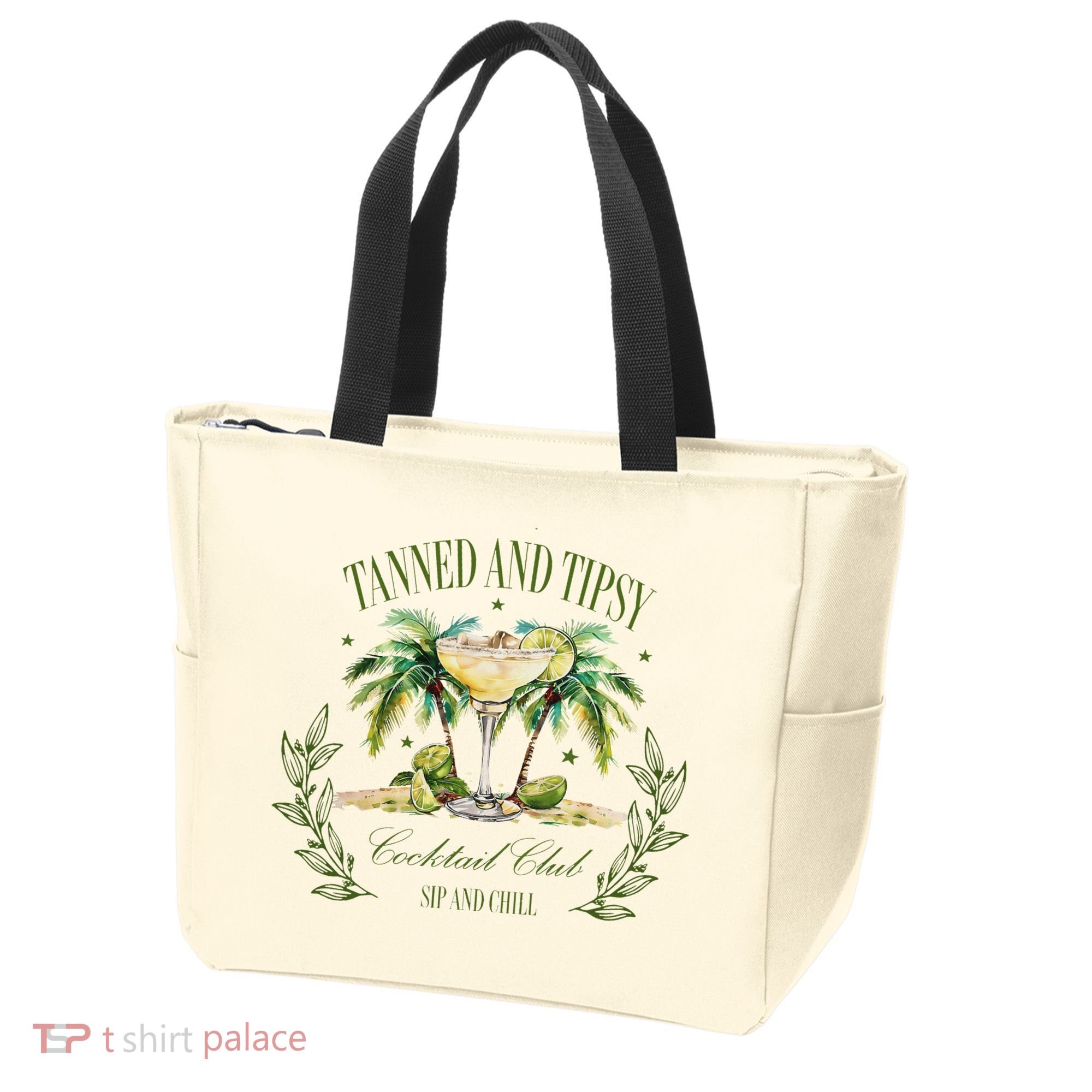 Tanned & Tipsy Cocktail Club Sip & Chill Summer Hawaii Beach Tote Bag
