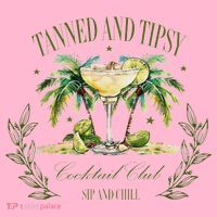 Tanned & Tipsy Cocktail Club Sip & Chill Summer Hawaii Beach Coaster thumb 2