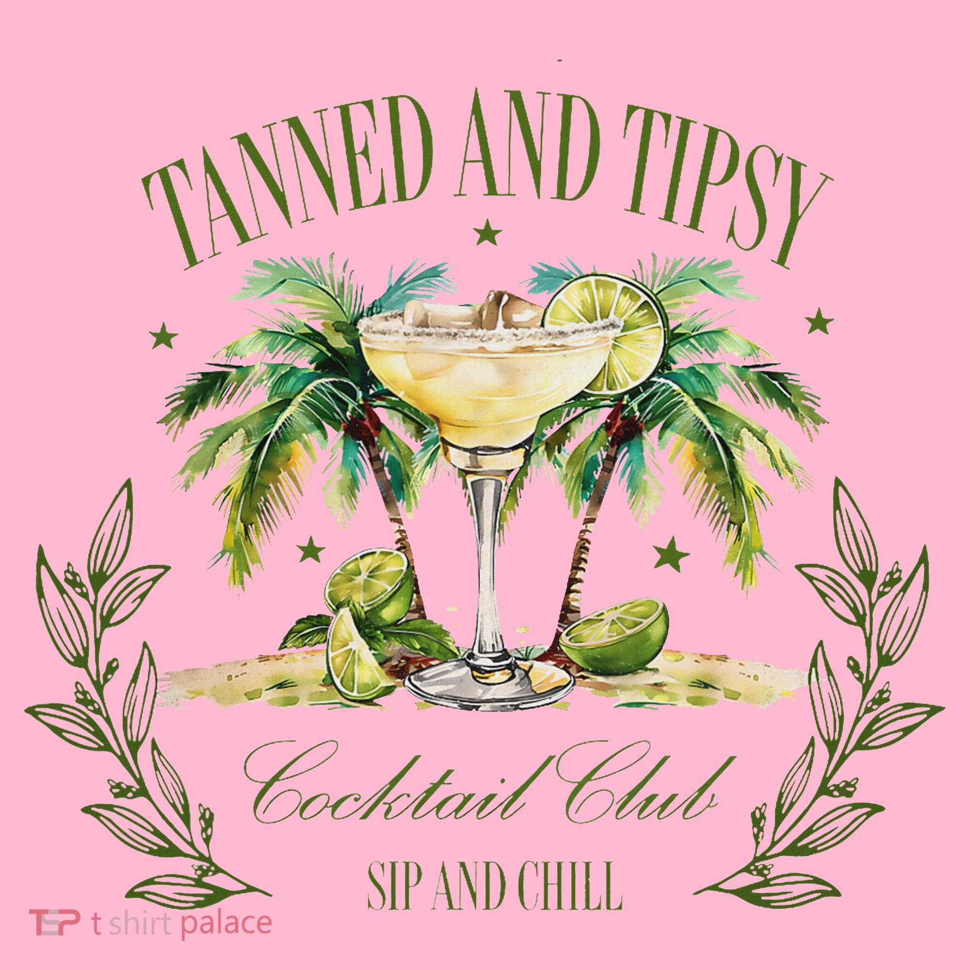 Tanned & Tipsy Cocktail Club Sip & Chill Summer Hawaii Beach Coaster