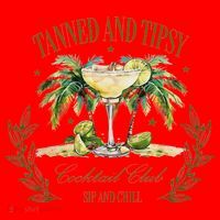 Tanned & Tipsy Cocktail Club Sip & Chill Summer Hawaii Beach Santa Hat thumb 1