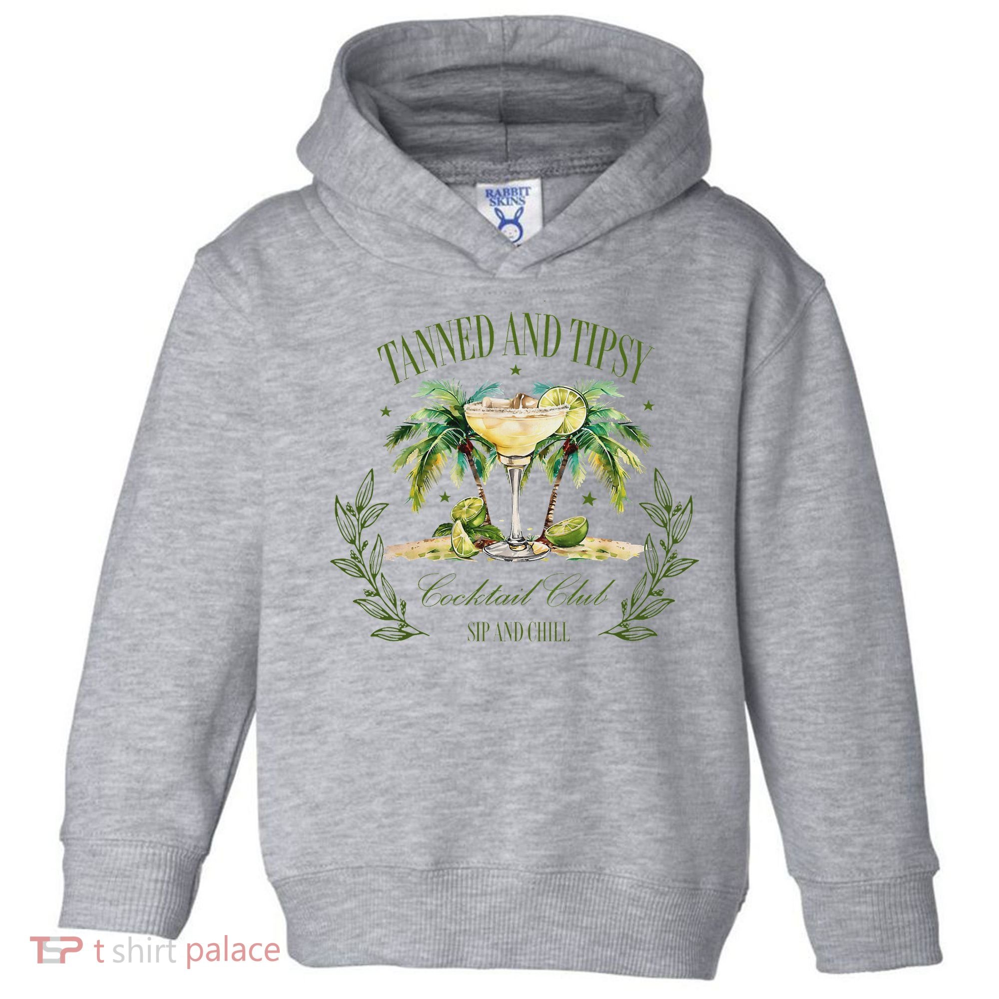 Tanned & Tipsy Cocktail Club Sip & Chill Summer Hawaii Beach Toddler Hoodie