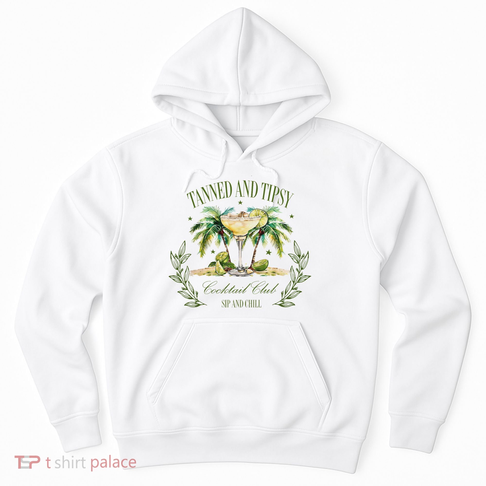 Tanned & Tipsy Cocktail Club Sip & Chill Summer Hawaii Beach Hoodie