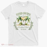 Tanned & Tipsy Cocktail Club Sip & Chill Summer Hawaii Beach T-Shirt thumb 0