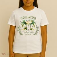Tanned & Tipsy Cocktail Club Sip & Chill Summer Hawaii Beach T-Shirt thumb 4