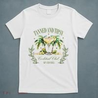 Tanned & Tipsy Cocktail Club Sip & Chill Summer Hawaii Beach T-Shirt thumb 5