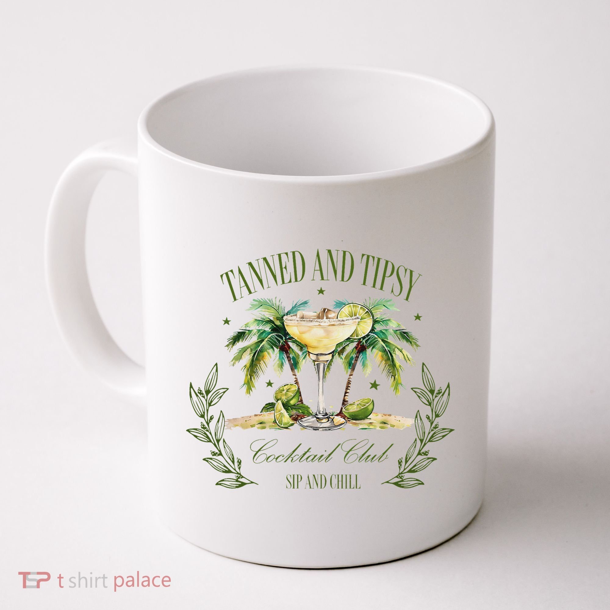 Tanned & Tipsy Cocktail Club Sip & Chill Summer Hawaii Beach Coffee Mug