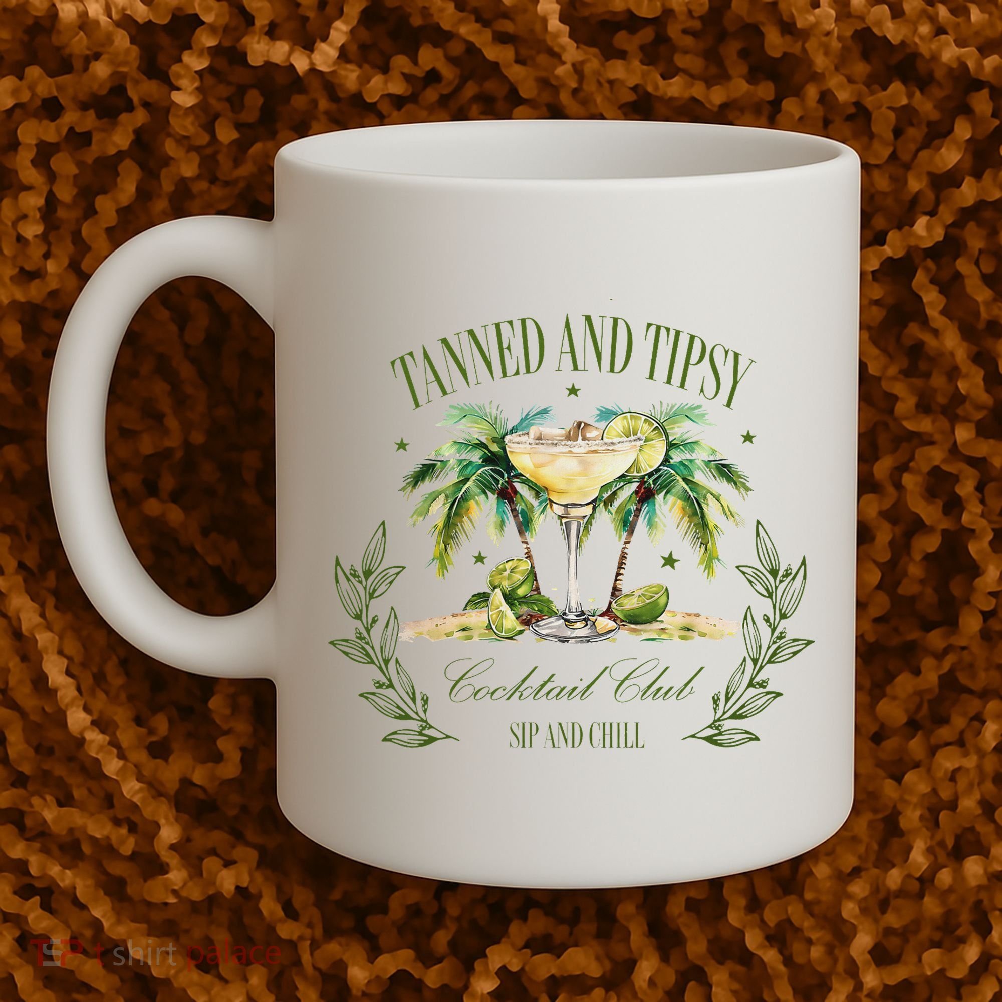 Tanned & Tipsy Cocktail Club Sip & Chill Summer Hawaii Beach Coffee Mug