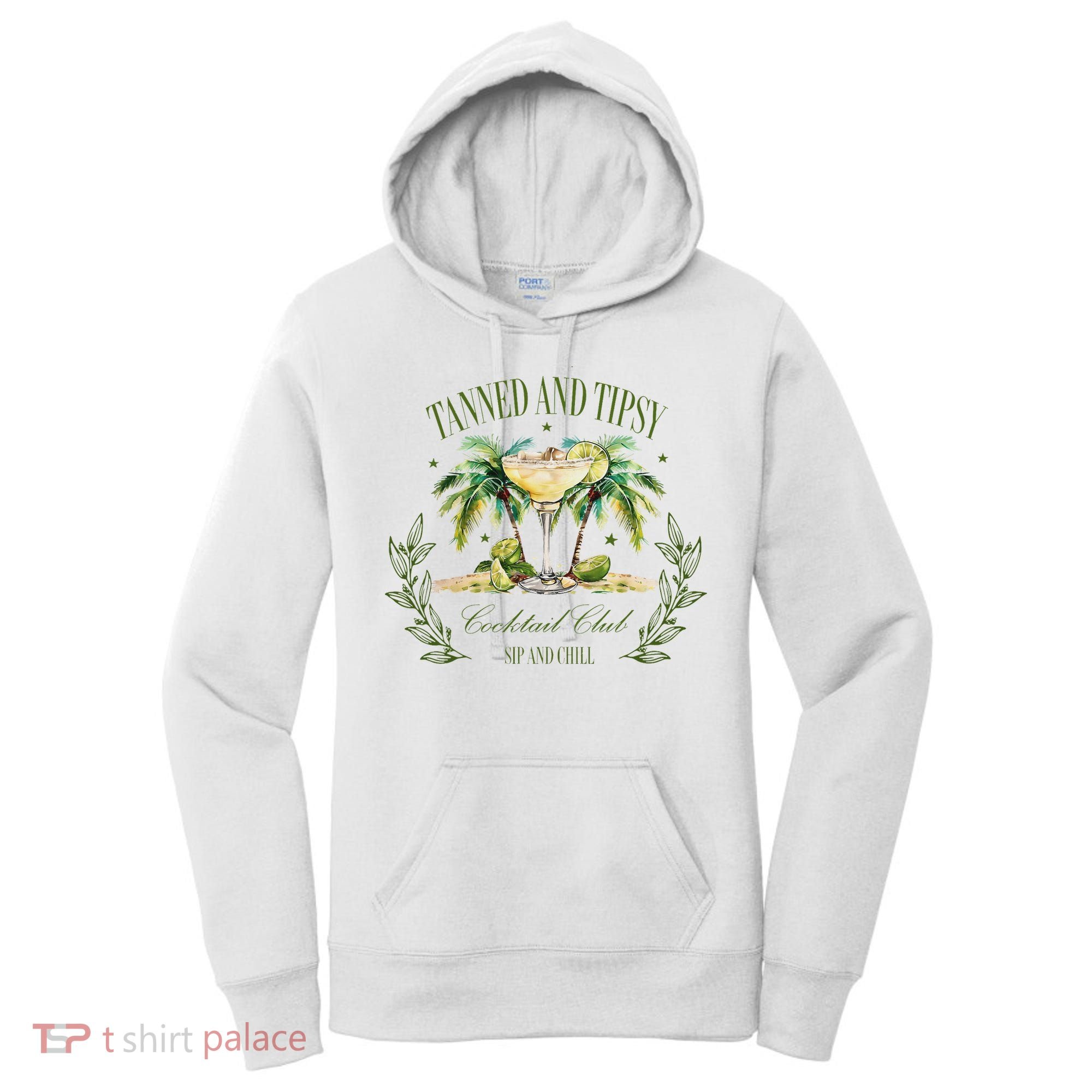 Tanned & Tipsy Cocktail Club Sip & Chill Summer Hawaii Beach Women's Hoodie