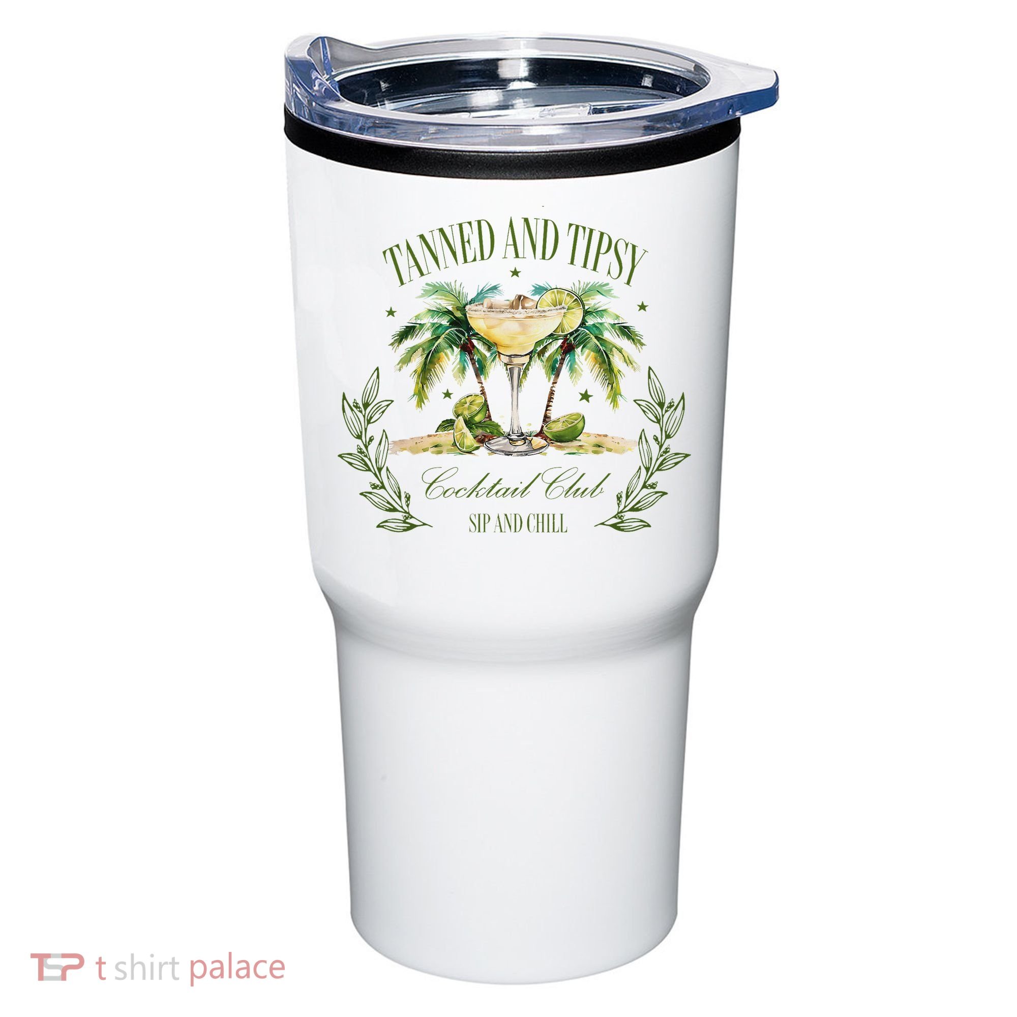 Tanned & Tipsy Cocktail Club Sip & Chill Summer Hawaii Beach Tumbler