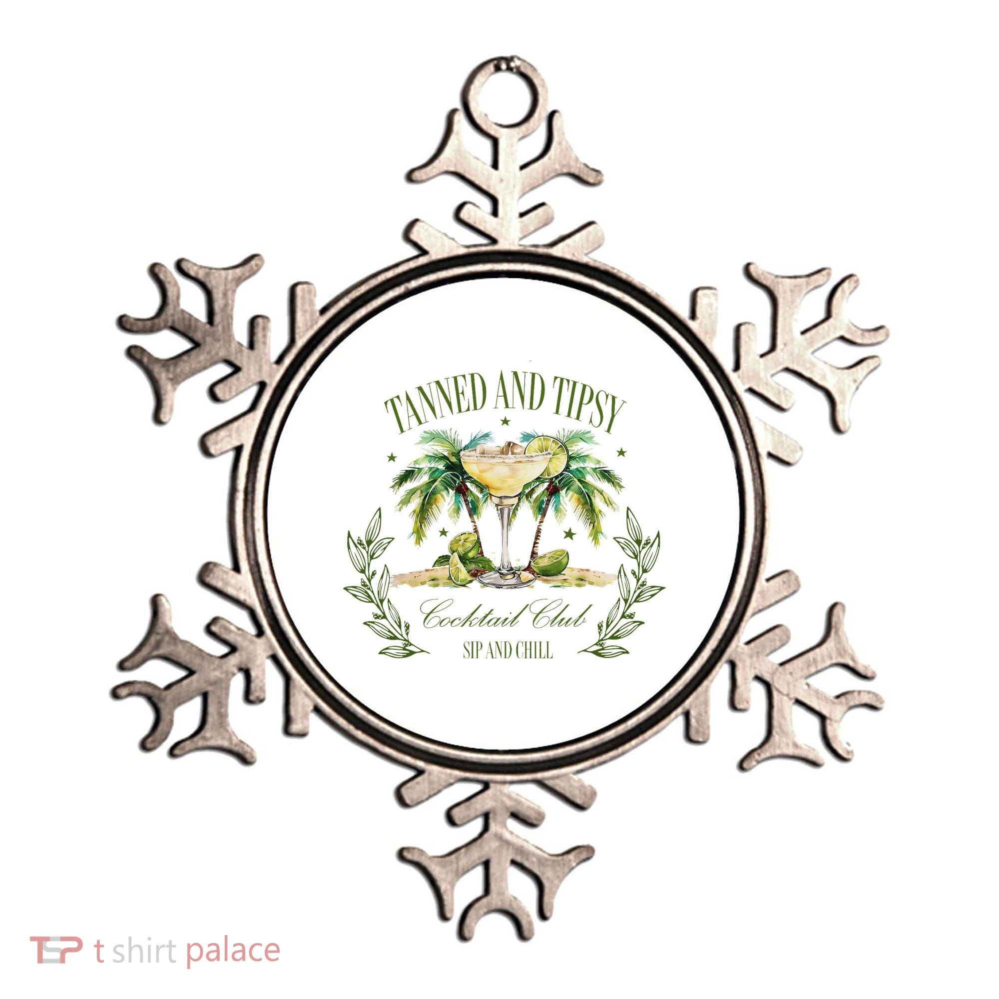 Tanned & Tipsy Cocktail Club Sip & Chill Summer Hawaii Beach Ornament