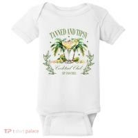 Tanned & Tipsy Cocktail Club Sip & Chill Summer Hawaii Beach Baby Bodysuit thumb 0
