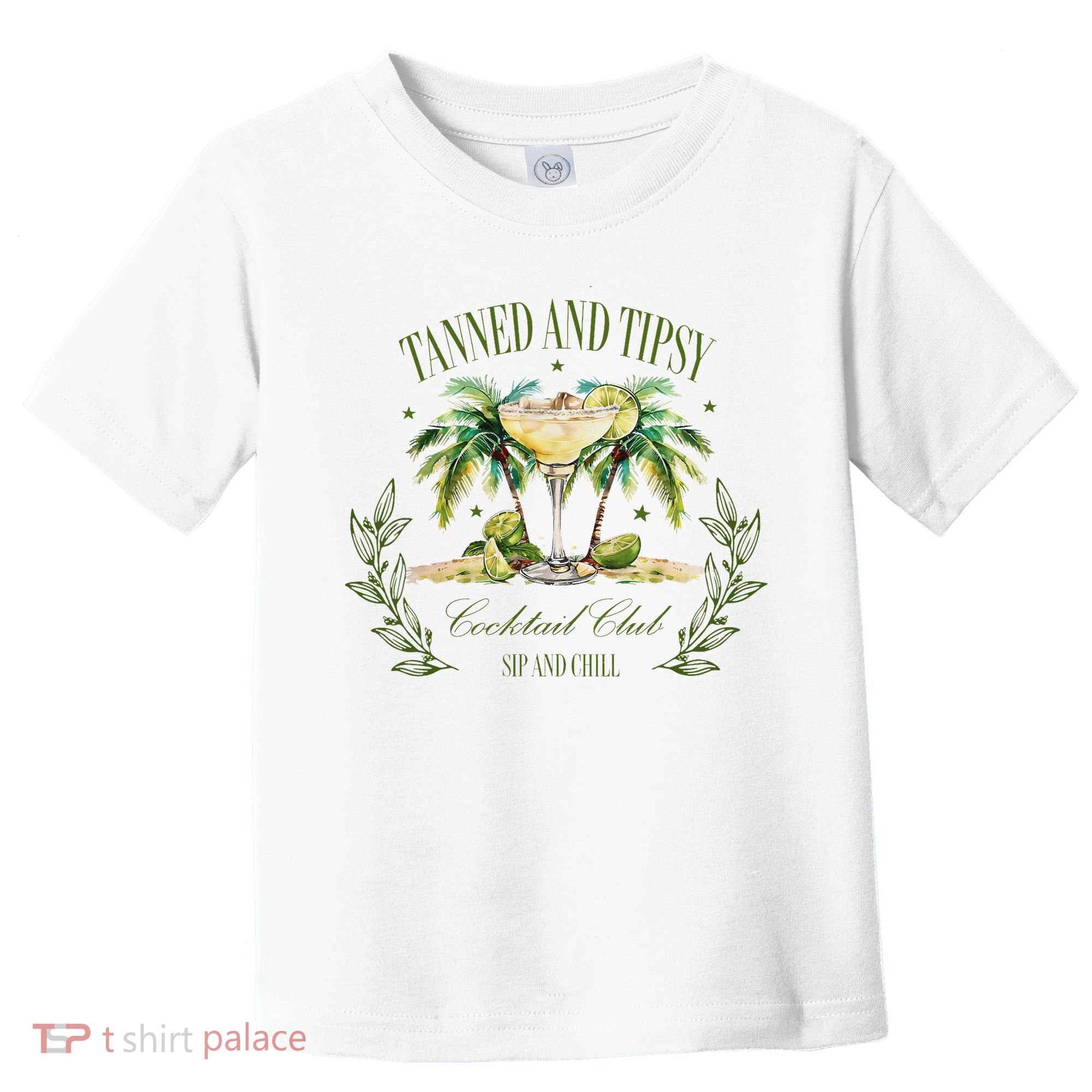 Tanned & Tipsy Cocktail Club Sip & Chill Summer Hawaii Beach Toddler T-Shirt