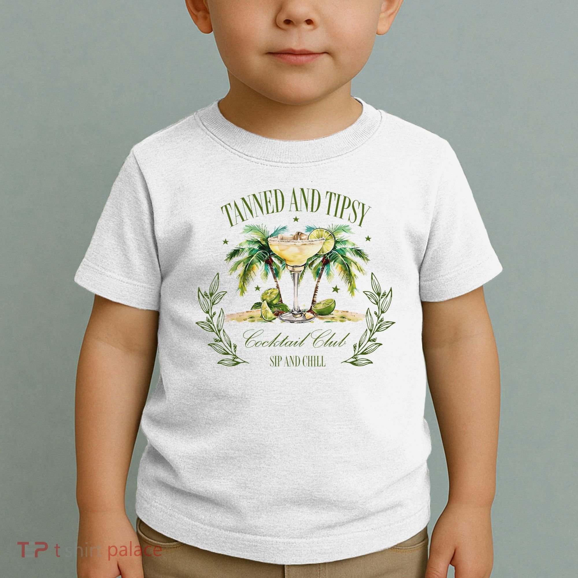 Tanned & Tipsy Cocktail Club Sip & Chill Summer Hawaii Beach Toddler T-Shirt