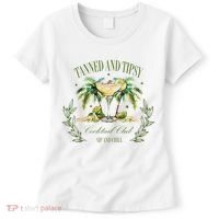 Tanned & Tipsy Cocktail Club Sip & Chill Summer Hawaii Beach Women's T-Shirt thumb 0