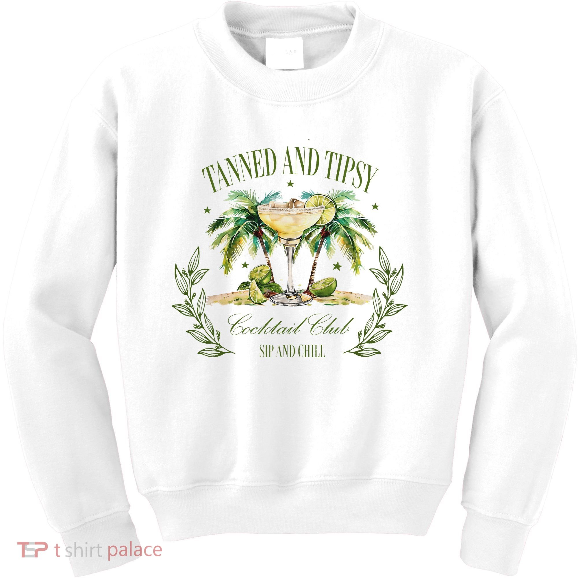 Tanned & Tipsy Cocktail Club Sip & Chill Summer Hawaii Beach Kids Sweatshirt