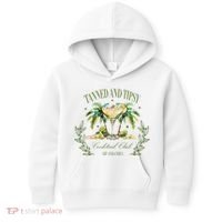 Tanned & Tipsy Cocktail Club Sip & Chill Summer Hawaii Beach Kids Hoodie thumb 0
