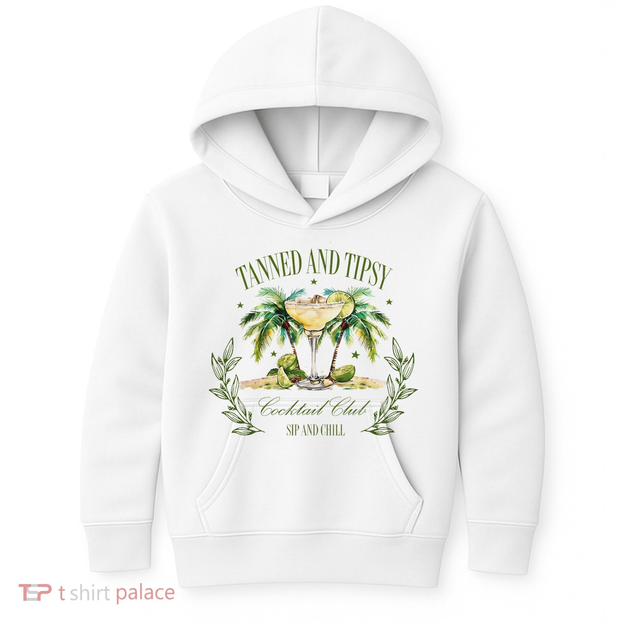 Tanned & Tipsy Cocktail Club Sip & Chill Summer Hawaii Beach Kids Hoodie