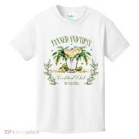 Tanned & Tipsy Cocktail Club Sip & Chill Summer Hawaii Beach Kids T-Shirt thumb 0