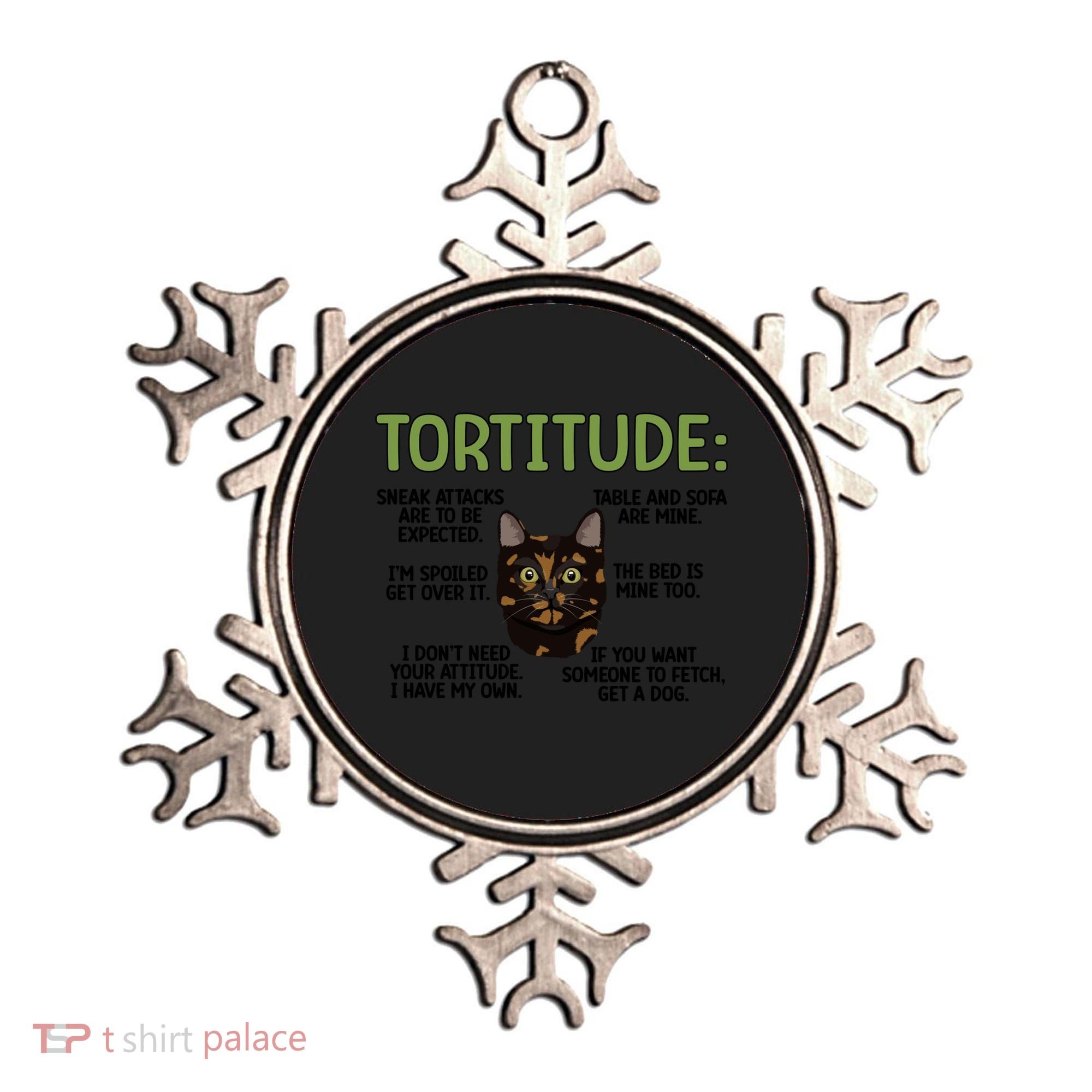 Tortitude Tortie Cat Lover Tortoiseshell Cat Owner Funny Gift Ornament
