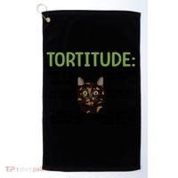Tortitude Tortie Cat Lover Tortoiseshell Cat Owner Funny Gift Golf Towel thumb 0