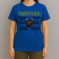 Tortitude Tortie Cat Lover Tortoiseshell Cat Owner Funny Gift T-Shirt thumb 4