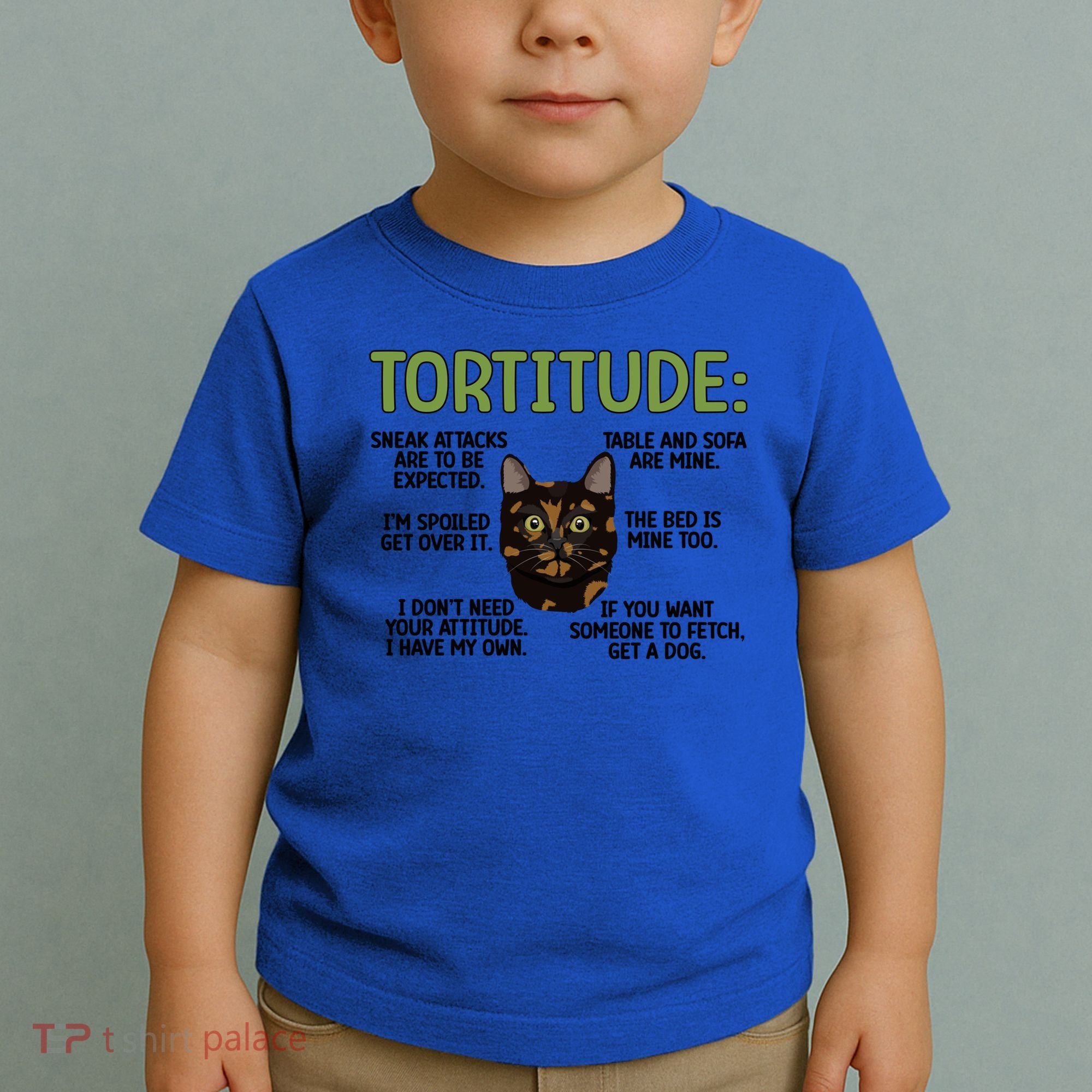 Tortitude Tortie Cat Lover Tortoiseshell Cat Owner Funny Gift Toddler T-Shirt