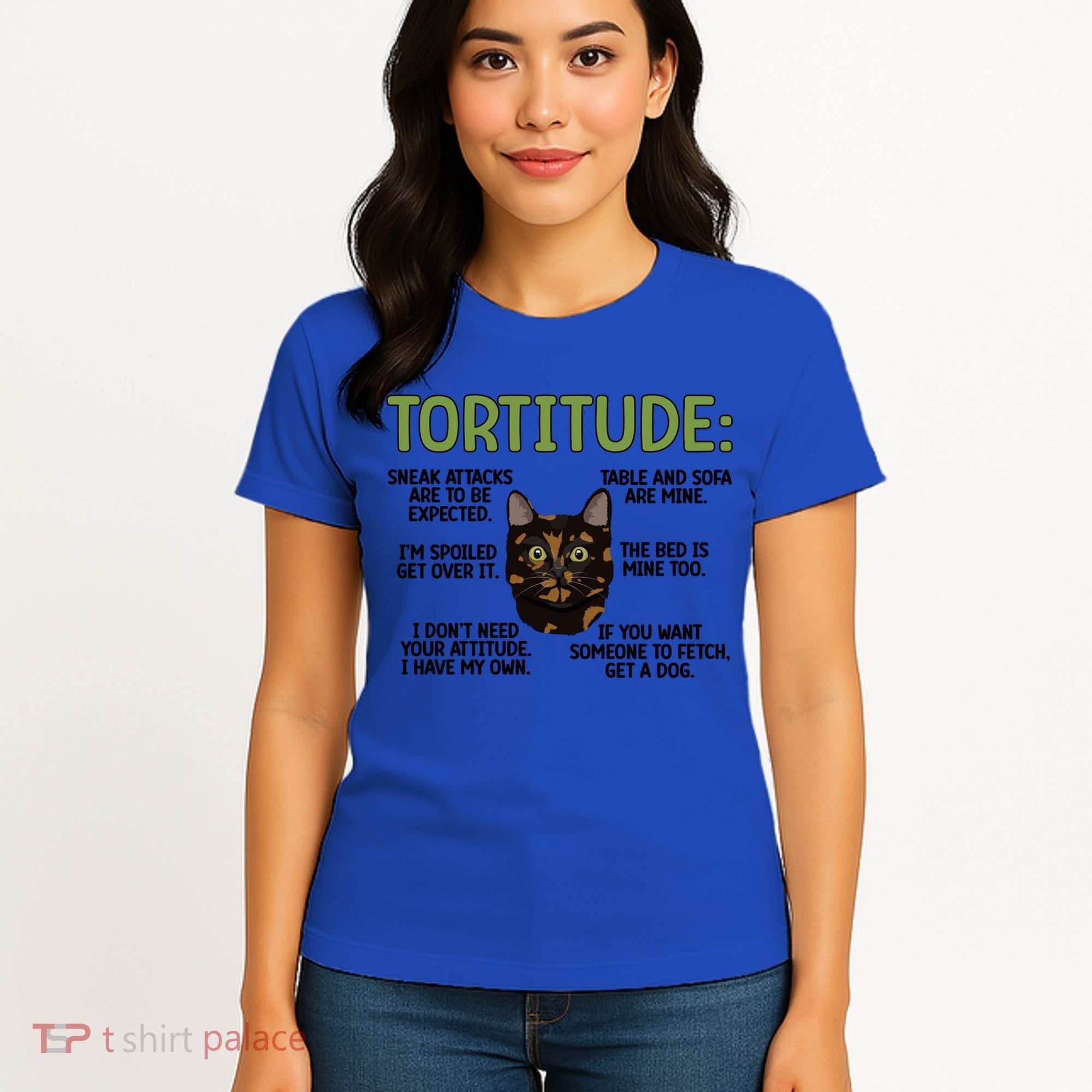 Tortitude Tortie Cat Lover Tortoiseshell Cat Owner Funny Gift Women's T-Shirt