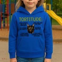 Tortitude Tortie Cat Lover Tortoiseshell Cat Owner Funny Gift Kids Hoodie thumb 3