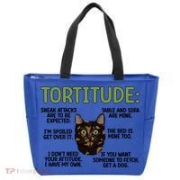 Tortitude Tortie Cat Lover Tortoiseshell Cat Owner Funny Gift Tote Bag thumb 0